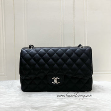 Chanel Jumbo Classic Flap DF in Black Caviar and SHW
