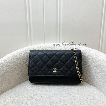 Chanel Classic Wallet on Chain WOC in Black Caviar and GHW