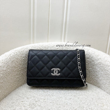 Chanel 24P Wallet on Chain WOC in Black Caviar and SHW (Model: AP3825)