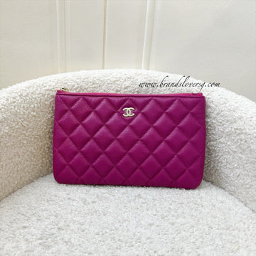Chanel Classic Small O-Case in Fuschia Caviar and LGHW