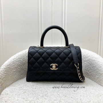 Chanel Small 24cm Coco Handle Flap in Black Caviar and LGHW (Model: A92990)
