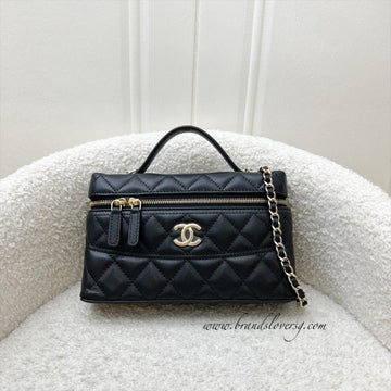 [Brand New - Local Full Set - Nov 2025] Chanel 26C Vanity / Clutch with Chain (LP Style Bag) in Black Caviar and LGHW