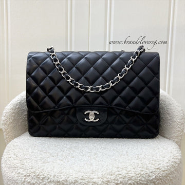 Chanel Jumbo Classic Single Flap SF in Black Lambskin and SHW