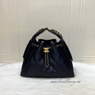 Chanel 25 Small Hobo Bag in 25S Navy Caviar and AGHW (Model: AS5293)