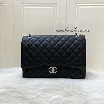 Chanel Maxi Classic Flap DF in Black Caviar and SHW