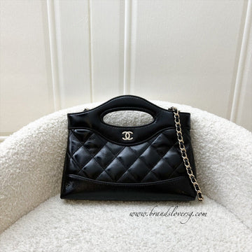Chanel 31 Nano Shopping Bag in Black Shiny Calfskin and LGHW (Model: AP3656)