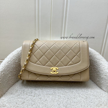 Chanel Medium Vintage Diana Flap in Beige Lambskin and 24K GHW