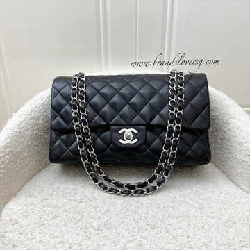 Chanel Medium Classic Flap CF in Black Lambskin and SHW