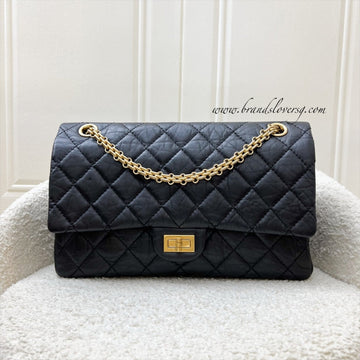 Chanel 2.55 Reissue Large 226 Flap in Black Distressed Calfskin and AGHW