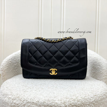 Chanel Medium Vintage Diana Flap in Black Lambskin and 24K GHW