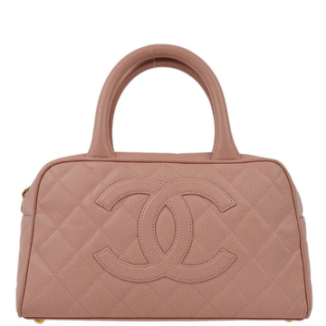 Top Quality Chanel Pink Leather Bowling Bag 27