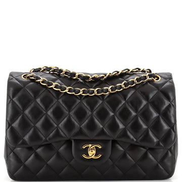 CHANEL Classic Double Flap Bag Quilted Lambskin Jumbo