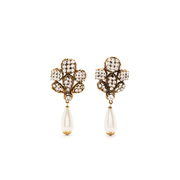 Pearl and Rhinestone Earrings