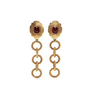 Stone Chain-link Drop Earrings