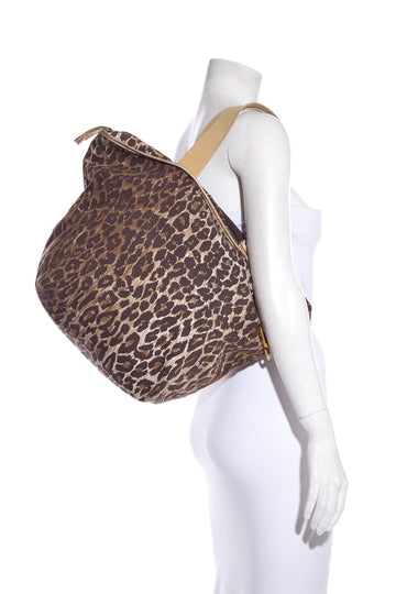 Dolce & Gabbana Leather/canvas Leopard Tote Handbag