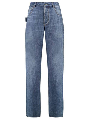 Luxury Bottega Veneta Straight Denim Jeans Blue