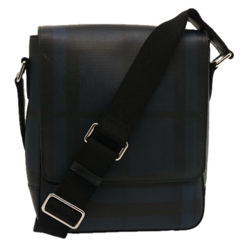 Burberry Nova Check Shoulder Bag Coated Canvas Navy Auth ep4321