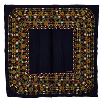 Top Quality Chanel Chain Color tone Scarf Navi Gold Multicolor Silk  Top Quality Chanel (Chanel)