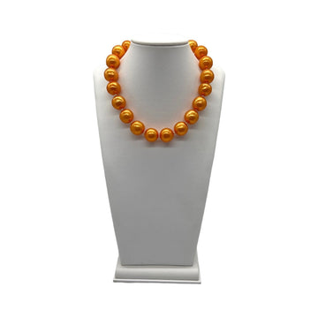 Vintage Top Quality Chanel  Orange Synthetic Pearl Necklace
