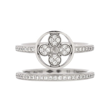 Idylle Blossom Two-Row Ring 18K White Gold and Diamonds