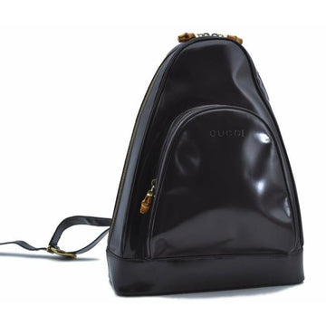 Gucci Messenger Triangular Two Way Backpack With Pocket Purple  Leather