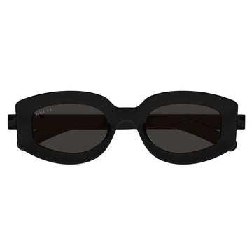Gucci Geometric Full Rim, with a Transparent Vivid Orange frame and Smoke lens.