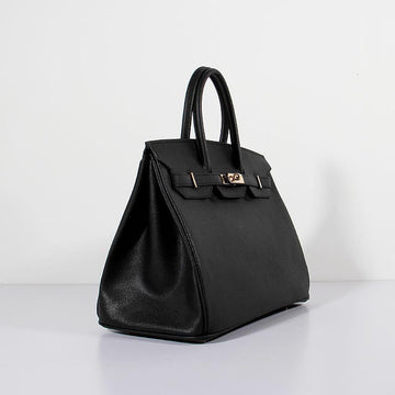 Hermes 35cm Birkin Bag Leather Leather Black Gold
