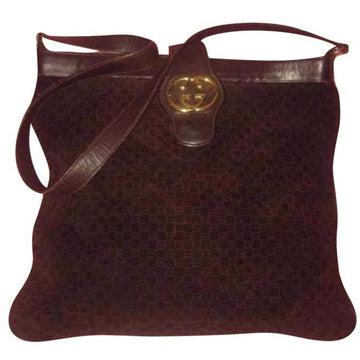 Gucci Vintage Shades Of Brown In Leather Suede Satchel