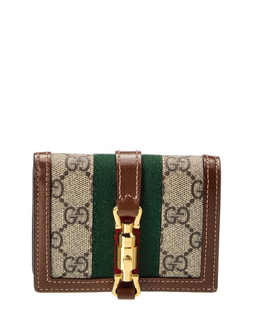 Gucci Jackie 1961 GG Supreme Canvas & Leather Card Case