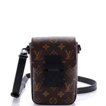 S Lock Vertical Wearable Wallet Macassar Monogram Canvas