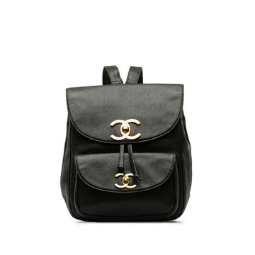 Top Quality Chanel Vintage Decacoco Cocomark Rucksack Black Leather   CHANEL