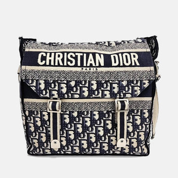 Christian Black Logo Oblique Diorcmap Messenger Bag