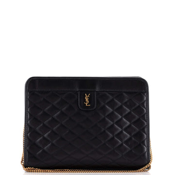 Victoire Chain Clutch Quilted Leather