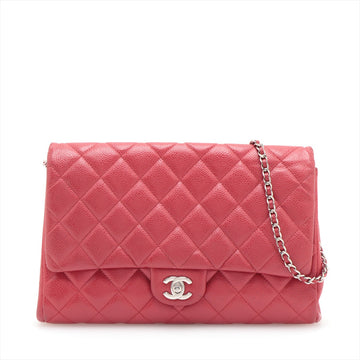 Top Quality Chanel Matrasse Leather S Single Flap Single Chain Bag Red Silver  20th