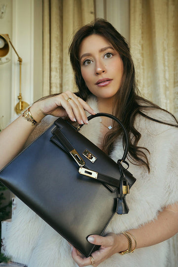 Kelly Sellier 28 Ebene Box leather  H Circle Stamp