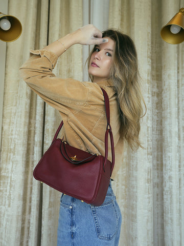 Lindy 26 Rouge Grenat leather  A Stamp