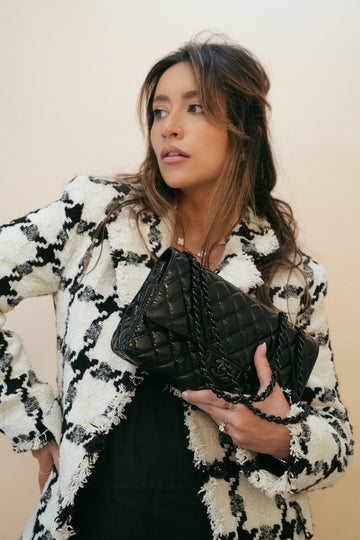So Black Shiny Crumpled leather Quilted Classic Flap Medium