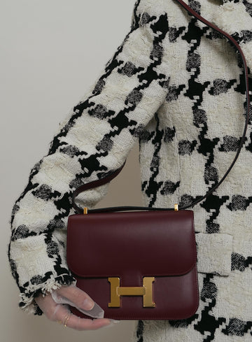 Constance 18 Rouge H leather  D Stamp