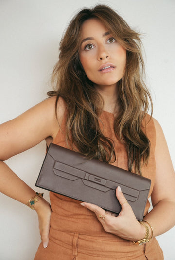 Shadow Birkin Cut Clutch Moka leather W Stamp