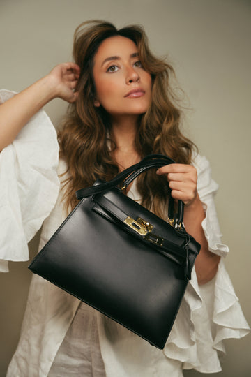 Kelly 28 Black Box leather