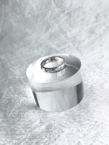 Christian Dior CD Logo Ring Silver Vintage ntf73h