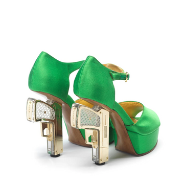 Green Silk Gun Shoes