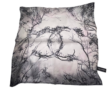 Top Quality Chanel Brand New Grey CC Silk Small Scarf