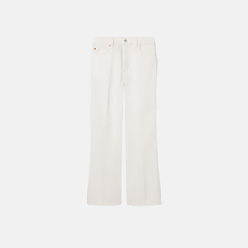 Cropped Flared Cotton Denim Trousers