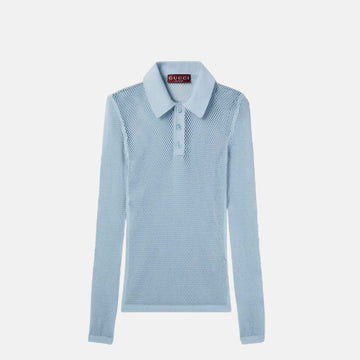 Embossed Technical Mesh Polo Top