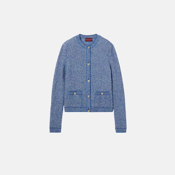 Fine Cotton Crewneck Cardigan