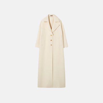 GG Silk Wool Crepe Single Breasted Coat