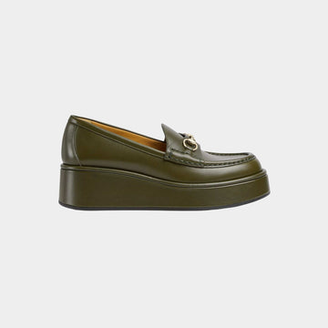 Horsebit Wedge Leather Loafer
