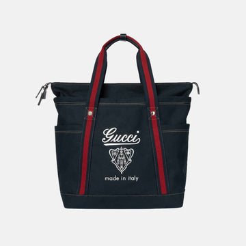 Printed Canvas Large Tote Bag