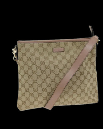 Beige Canvas Gucci Shoulder Bag